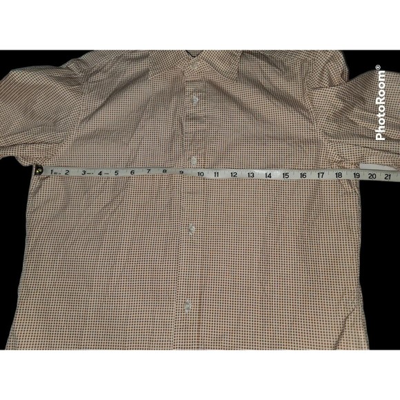 Journal Standard Mens Medium Slim Fit Dress Shirt Button Down Check White Orange - Picture 8 of 14